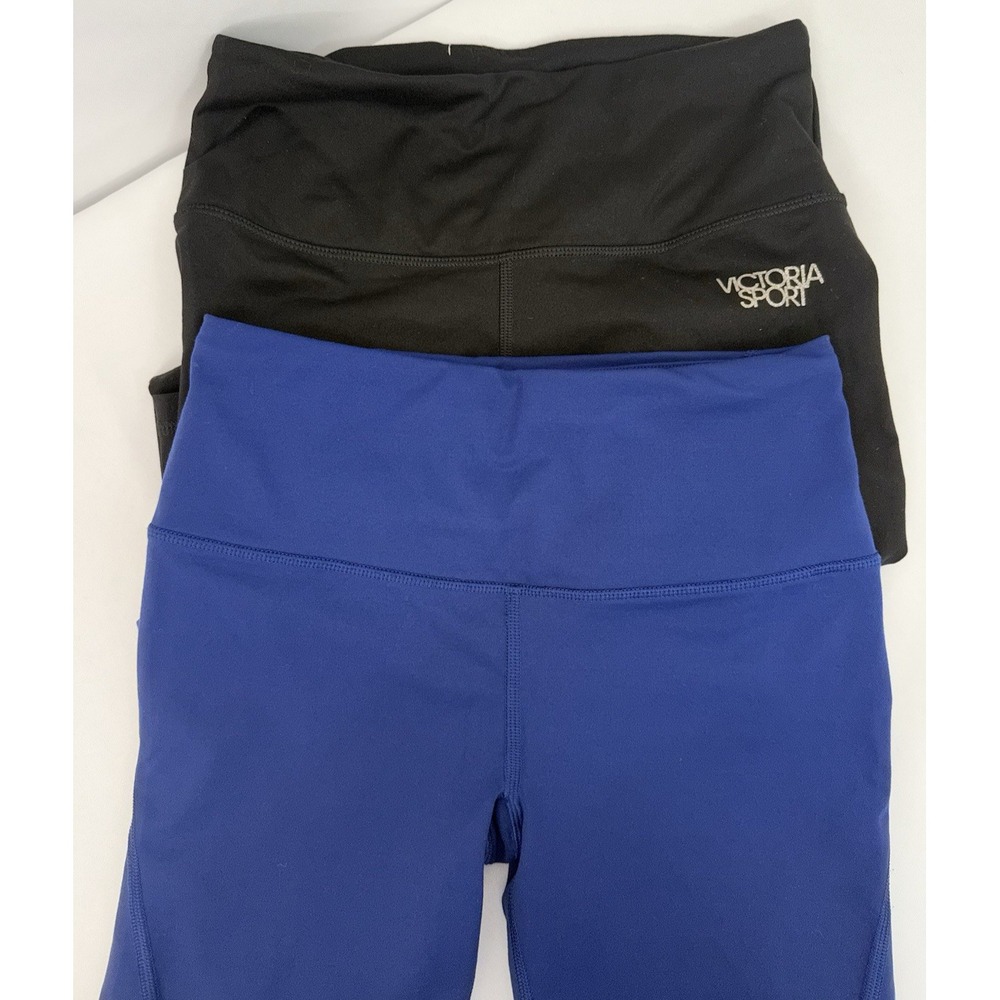 Lot of 2 Victorias‎ Secret Sport Knockout Leggings Womens Size XS Blue Black - Picture 2 of 9